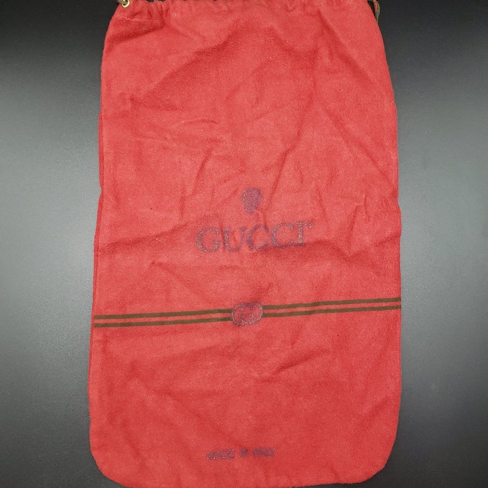 Vintage red felt GUCCI dust bag